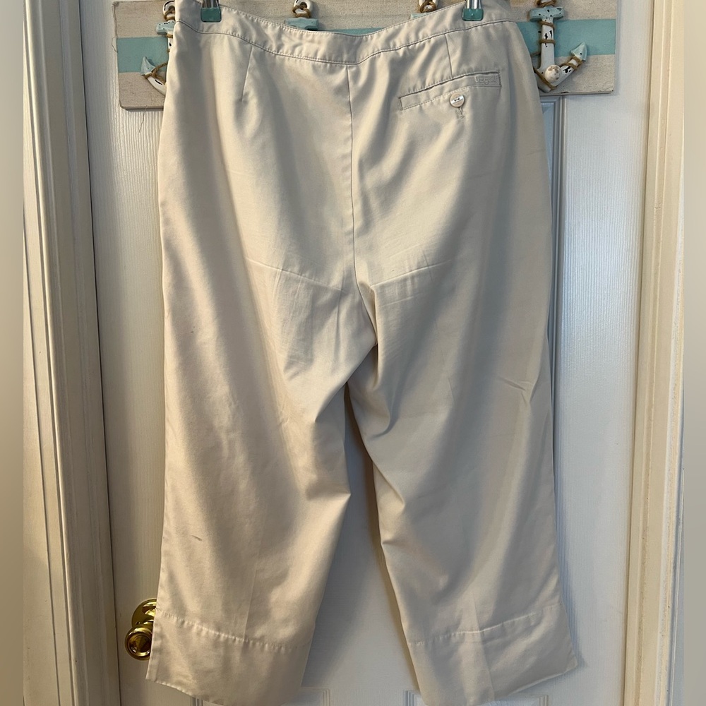 Liz Golf Audra Cropped Gold Pants Sz 12 - Picture 3 of 5